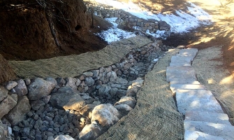 Erosion control with a series of Zuni Bowls